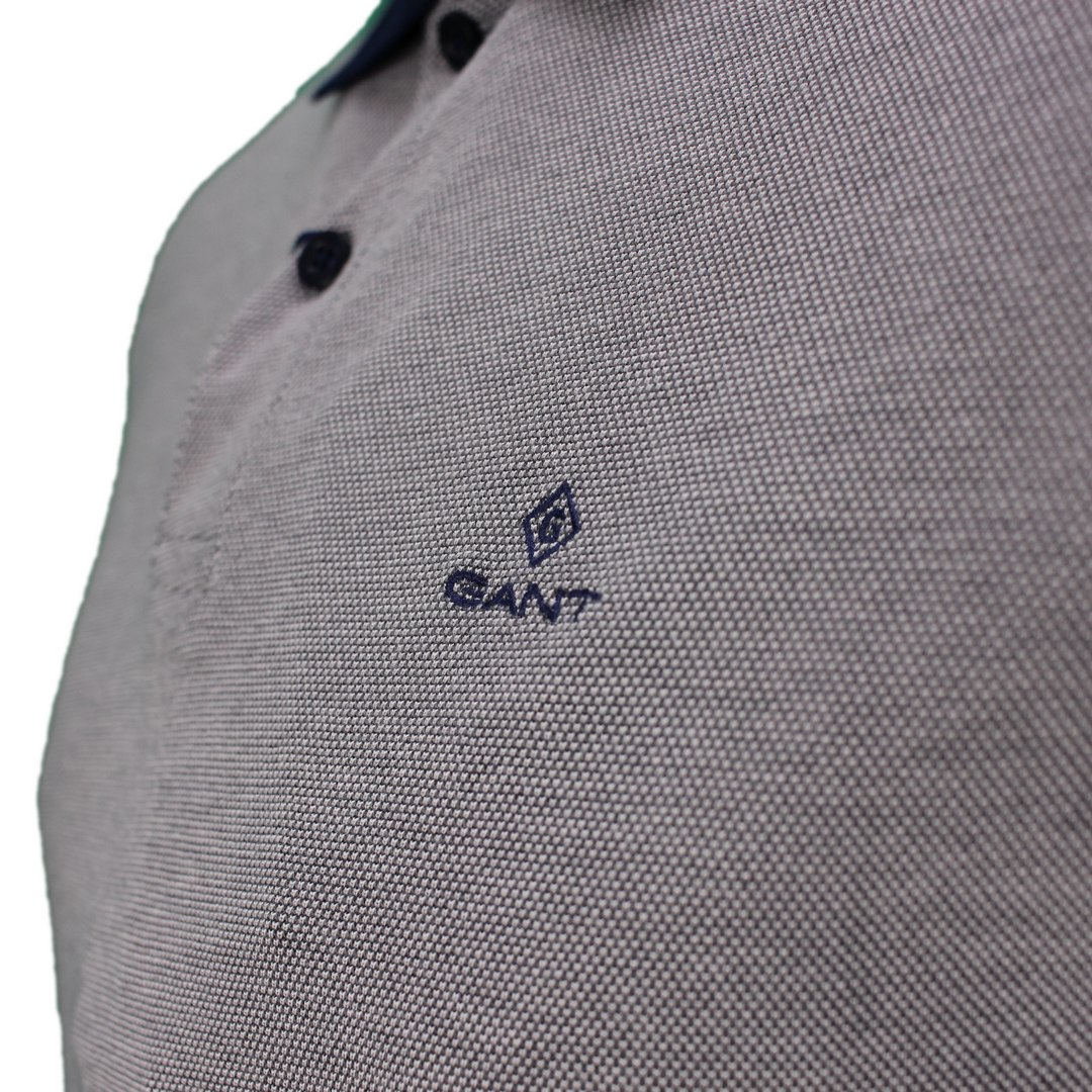 Gant Herren Polo Shirt Oxford Pique Rugger grau strukturiert 2012012 93 grey melange