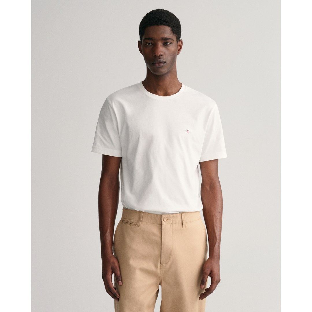 Gant Herren T-Shirt Regular Fit Shield weiß 2003184 110 white