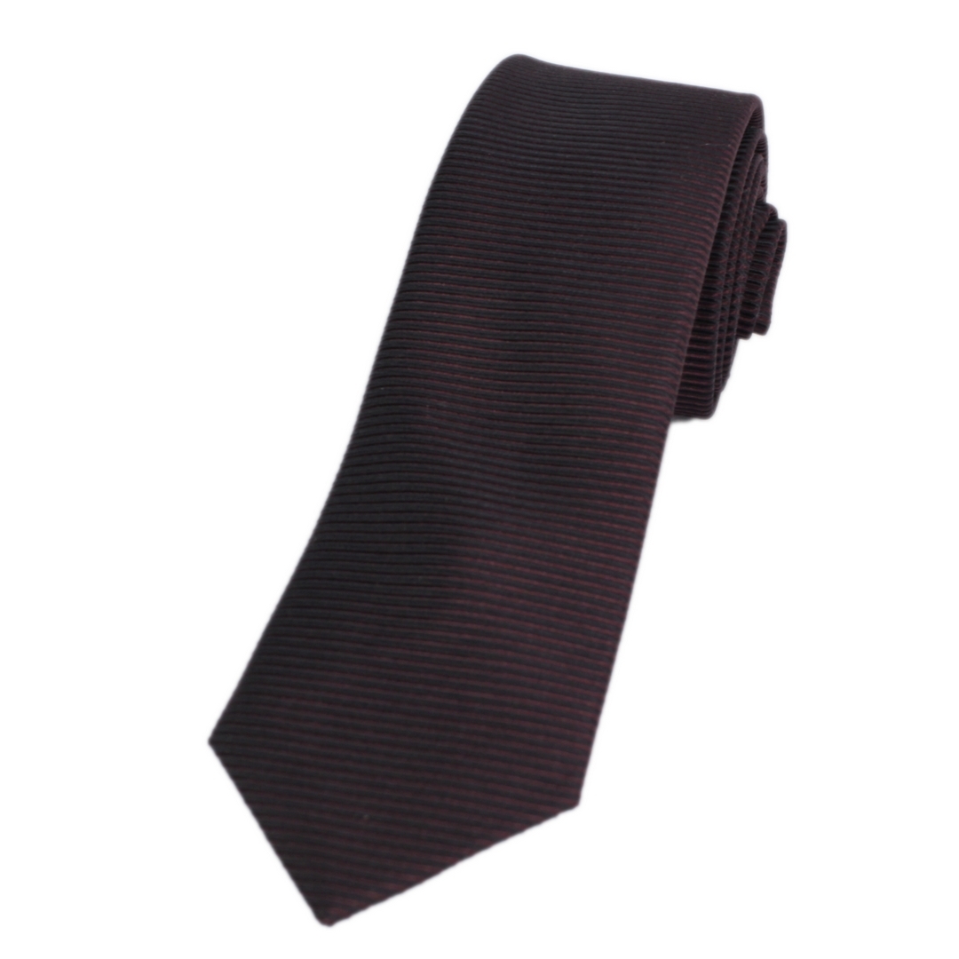 J.S. Fashion Slim Krawatte rot schwarz gestreift 999 23768 uni 302 bordo