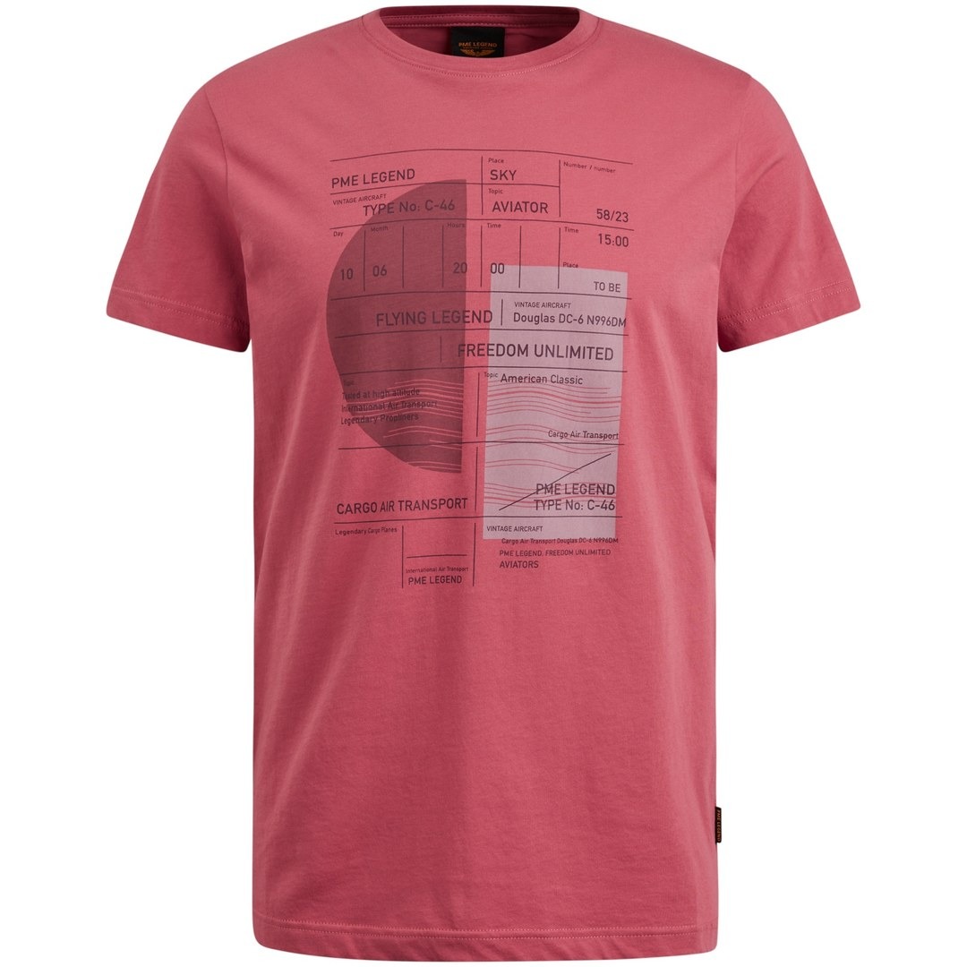 PME Legend Herren T-Shirt rosa Print Muster PTSS2304551 3170 slate rose