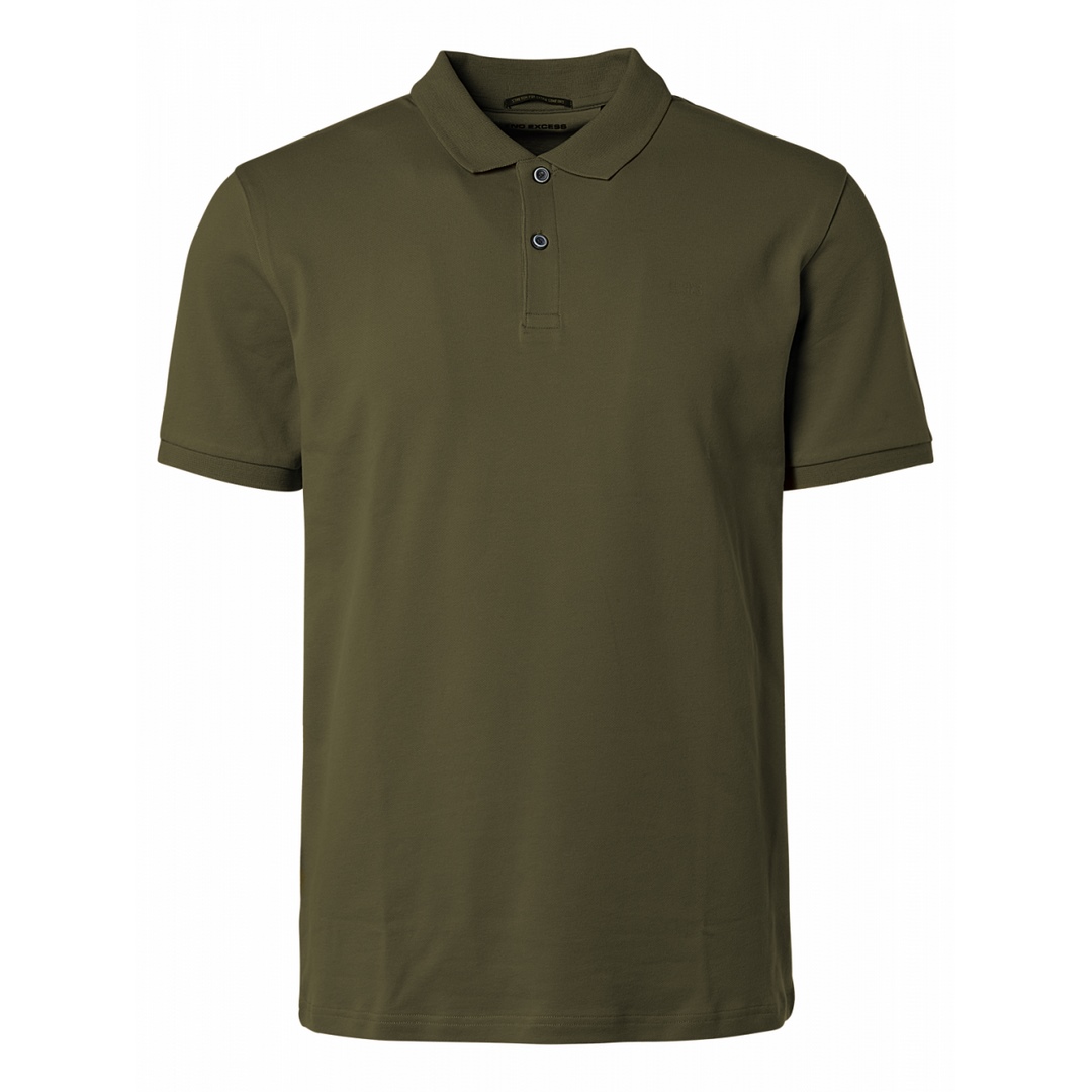 No Excess Herren Polo Shirt Solid Stretch grün unifarben 15390260SN 195 basil