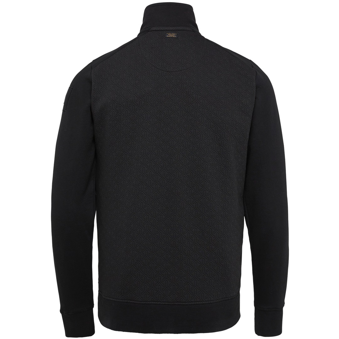 PME Legend Herren Sweat Jacke Sweatweste Zip Jacket jacquard schwarz unifarben PSW2208417 999 black