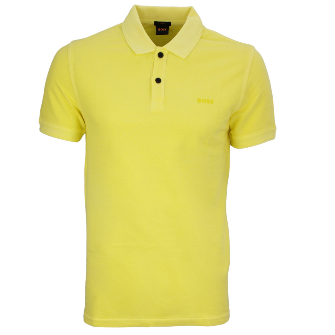 Hugo Boss Herren Polo Shirt kurzarm gelb unifarben Prime 50468576 730 bright yellow 