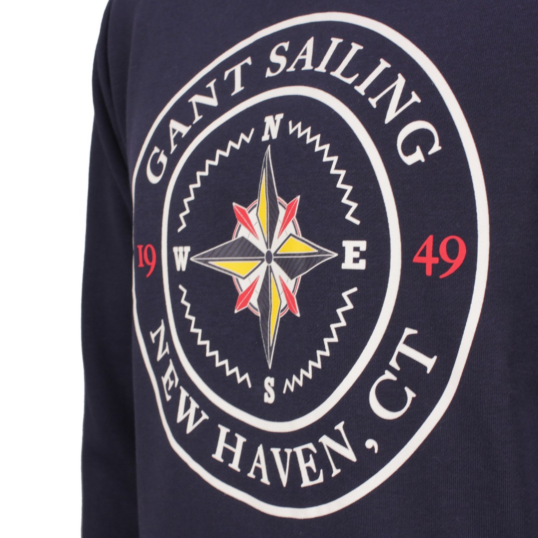 Gant Herren Sweat Shirt Pullover Sailing C Neck Sweat 433 Evening Blue