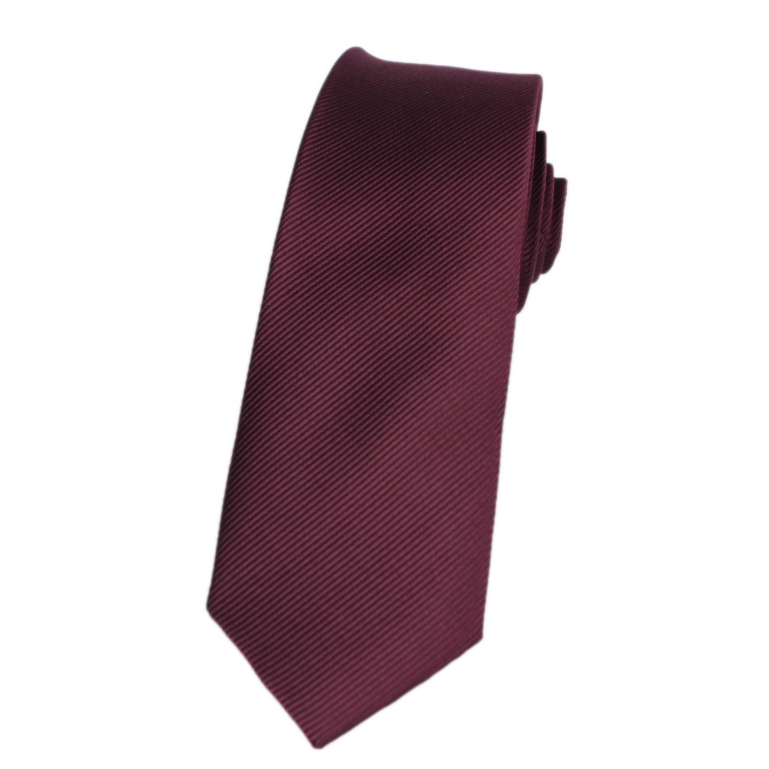 J.S. Fashion Slim Krawatte rot unifarben K0027 bordeaux