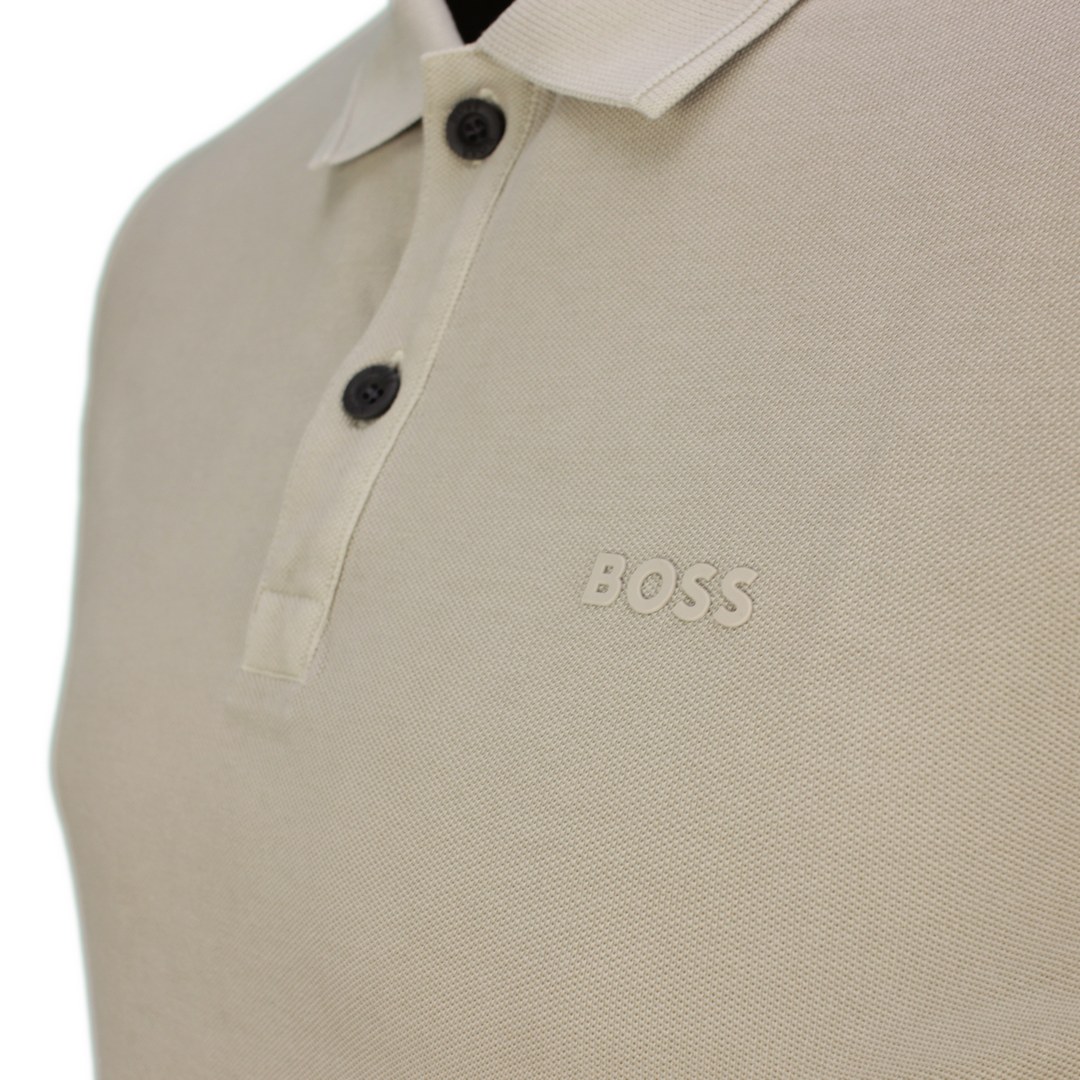 Hugo Boss Herren Polo Shirt kurzarm beige unifarben Prime 50468576 271 light beige