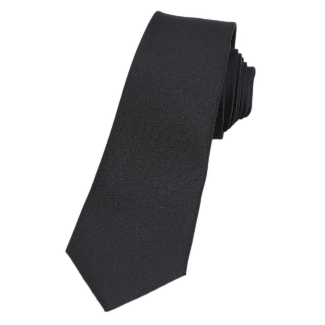 J.S. Fashion Slim Krawatte schwarz unifarben Eisfon