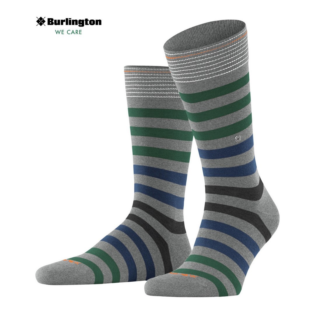 Falke Herren Socken Burlington Blackpool mehrfarbig gestreift 21083 3391 marengo