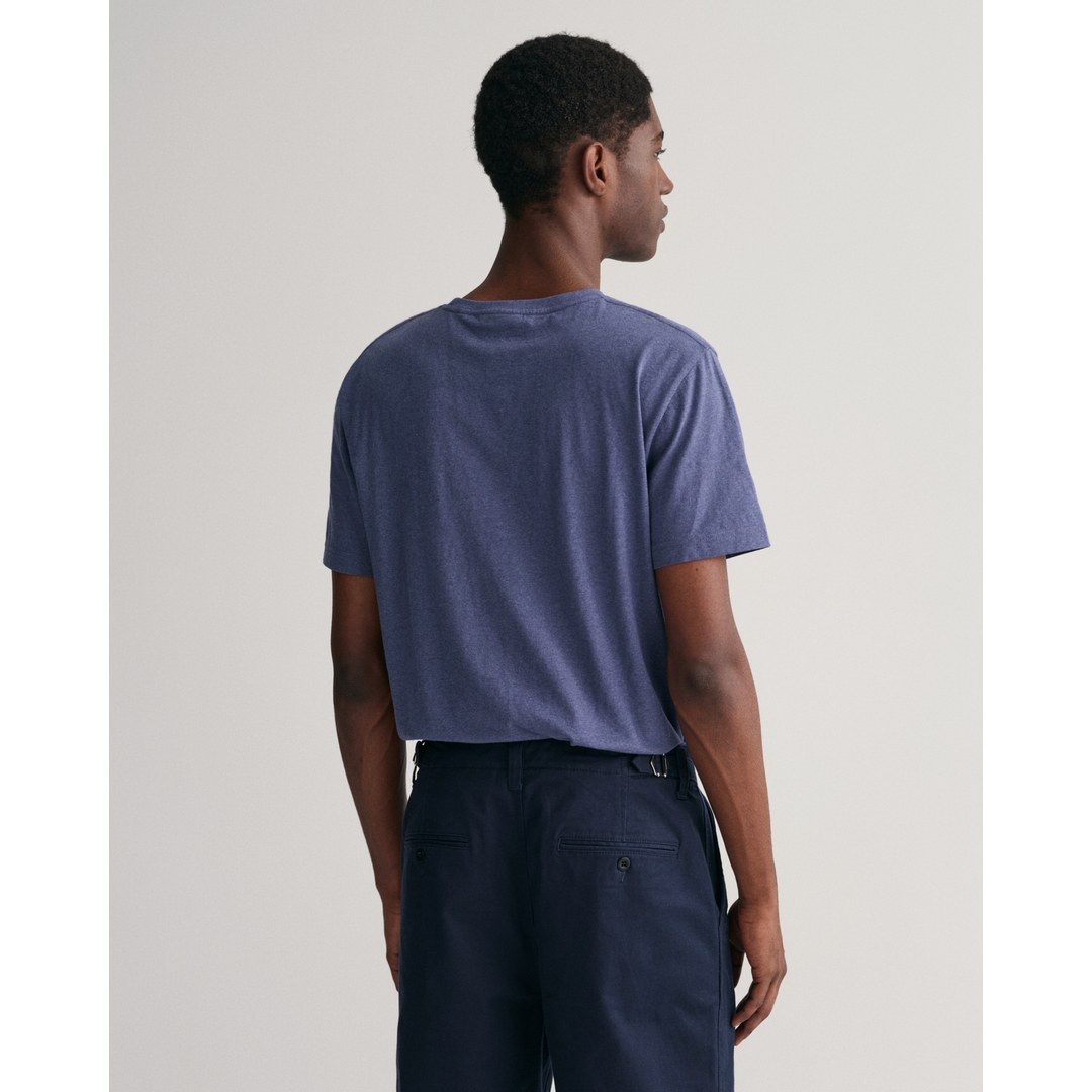 Gant Herren T-Shirt Regular Fit Shield blau 2003184 902 dark jeansblue melange