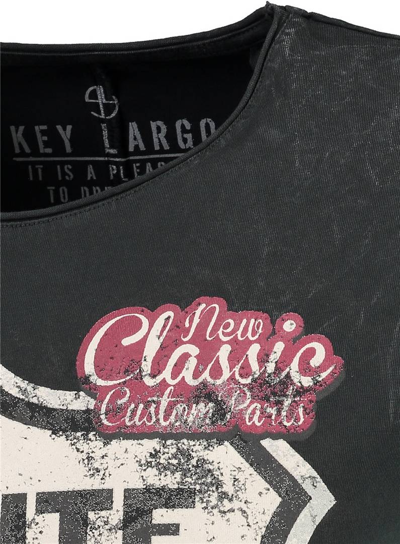 Key Largo Herren T-Shirt Custom Bike round schwarz MT00505 black