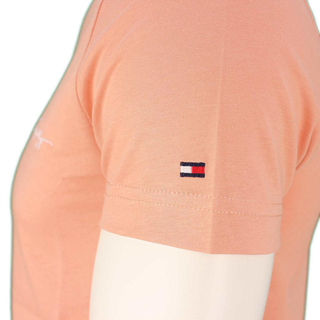 Tommy Hilfiger Herren T-Shirt Signature Front Logo Tee MW0MW24563 SNA orange