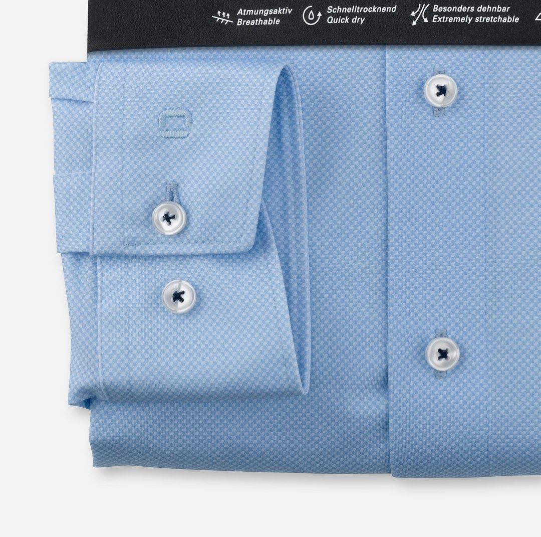 Olymp Herren Business Hemd 24/Seven Dynamic Flex Jersey All Time Shirt blau 125274 11 bleu
