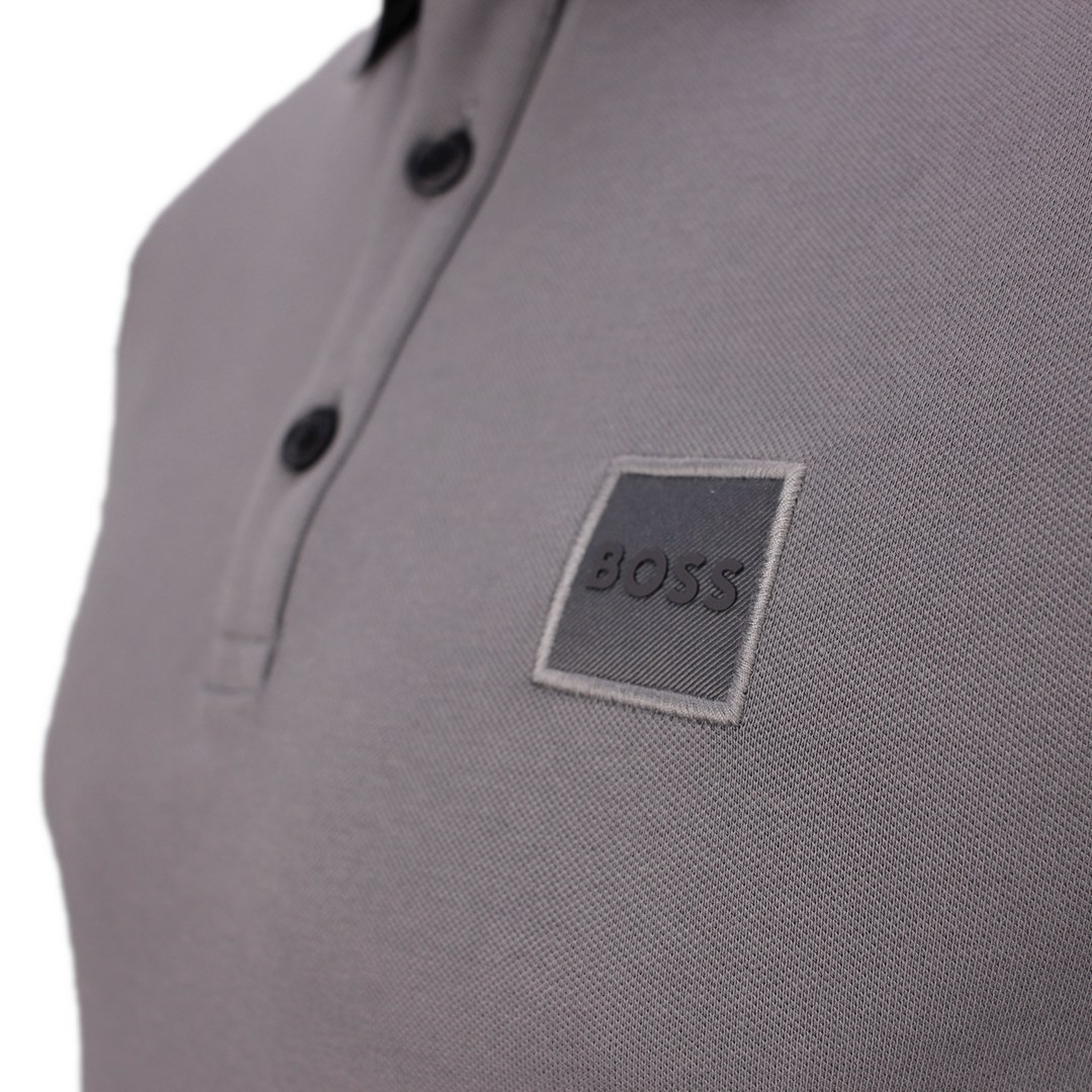 Hugo Boss Herren Polo Shirt kurzarm Passenger grau unifarben 50472668 029 dark grey