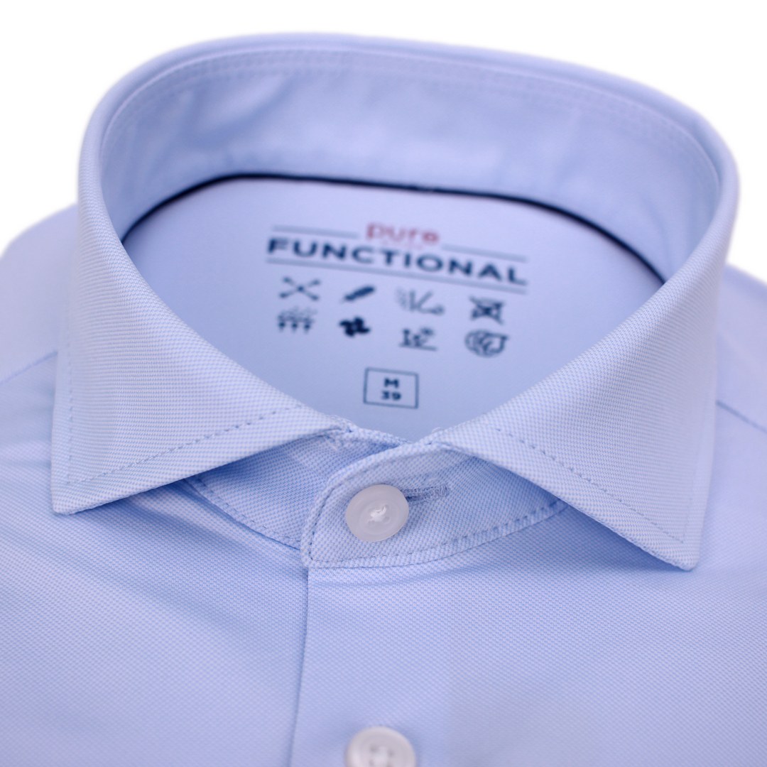 Pure Herren Functional Hemd blau unifarben 4030 21750 100 hellblau
