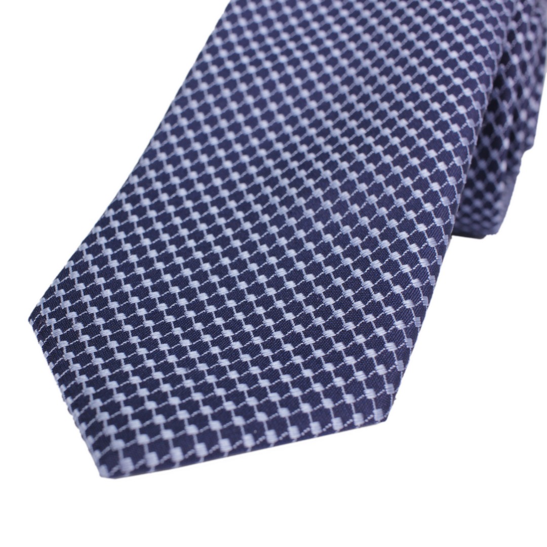 UNA Slim Krawatte blau gemustert 44105113
