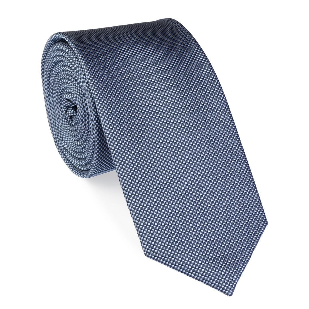 UNA Slim Krawatte Perla blau unifarben 44155117