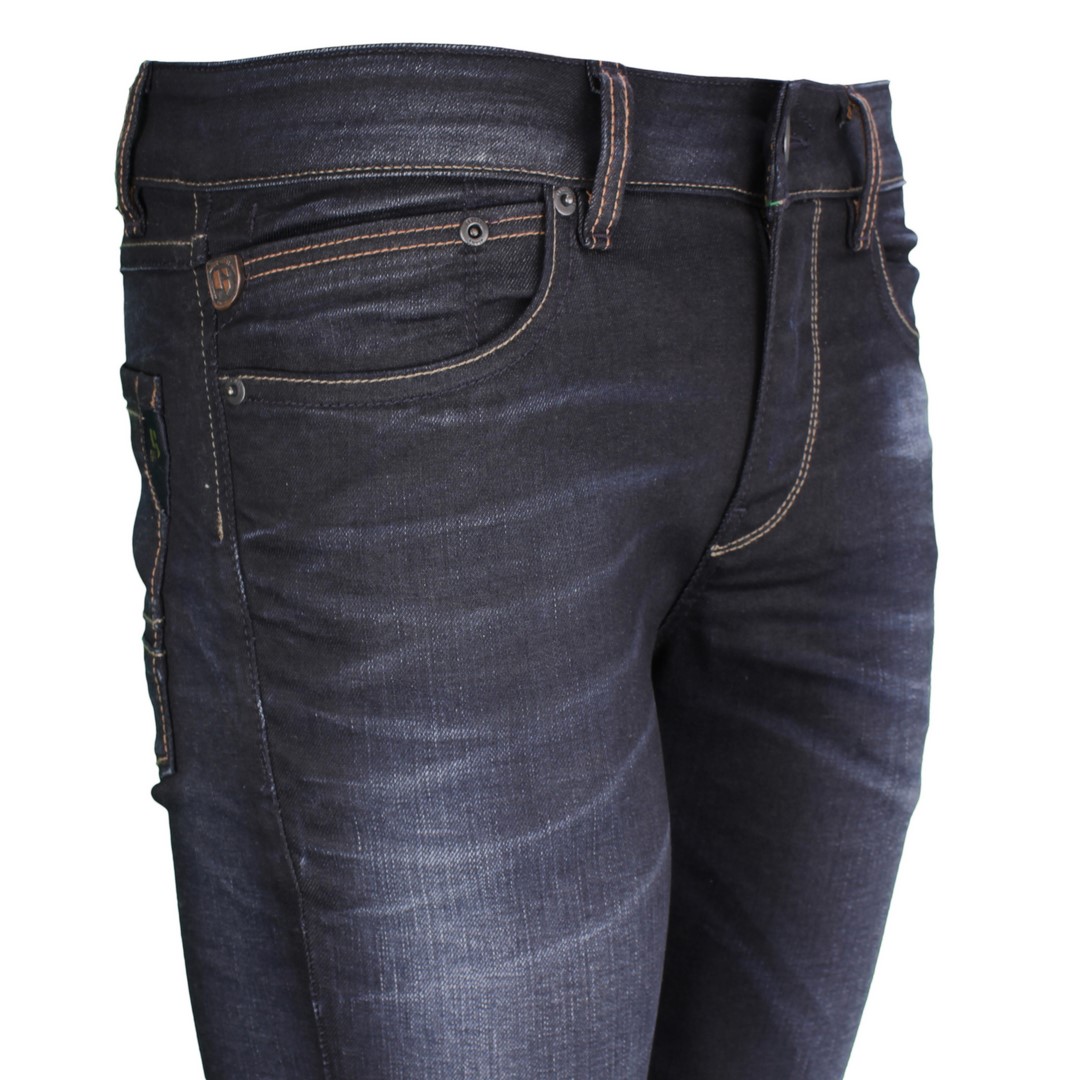 Garcia Herren Jeans Hose Jeanshose Slim Fit dunkel blau Used Look Fermo 650 2501