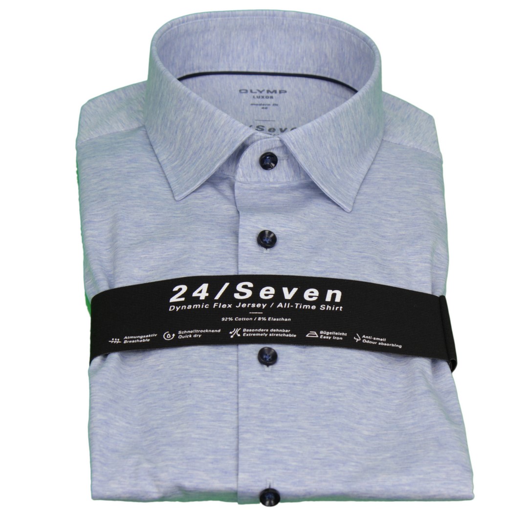 Olymp Hemd 24/Seven Seven Dynamic Flex Jersey All Time Shirt blau 120264 11