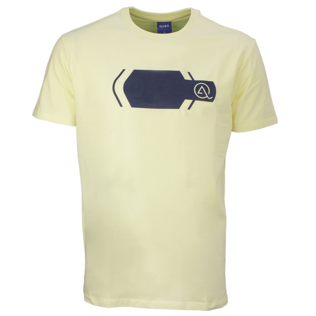 Qubz Herren T-Shirt kurzarm gelb crewneck chest print Q05320205 070 yellow