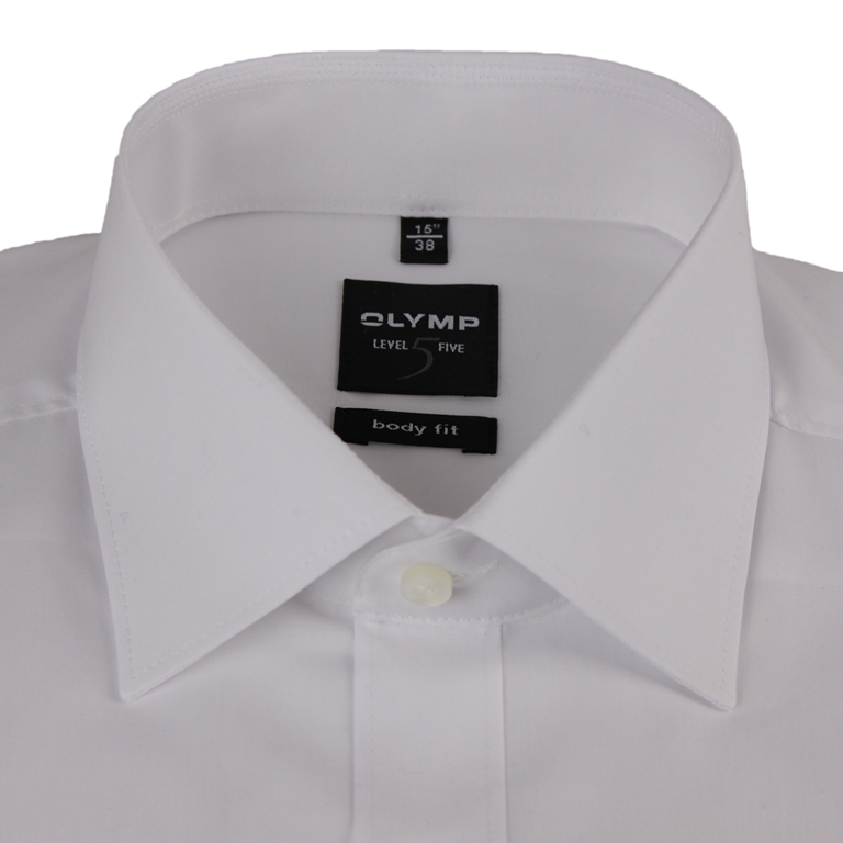 Olymp Body Fit Hemd Level 5 weiß unifarben Tailierungsnaht 706064 00