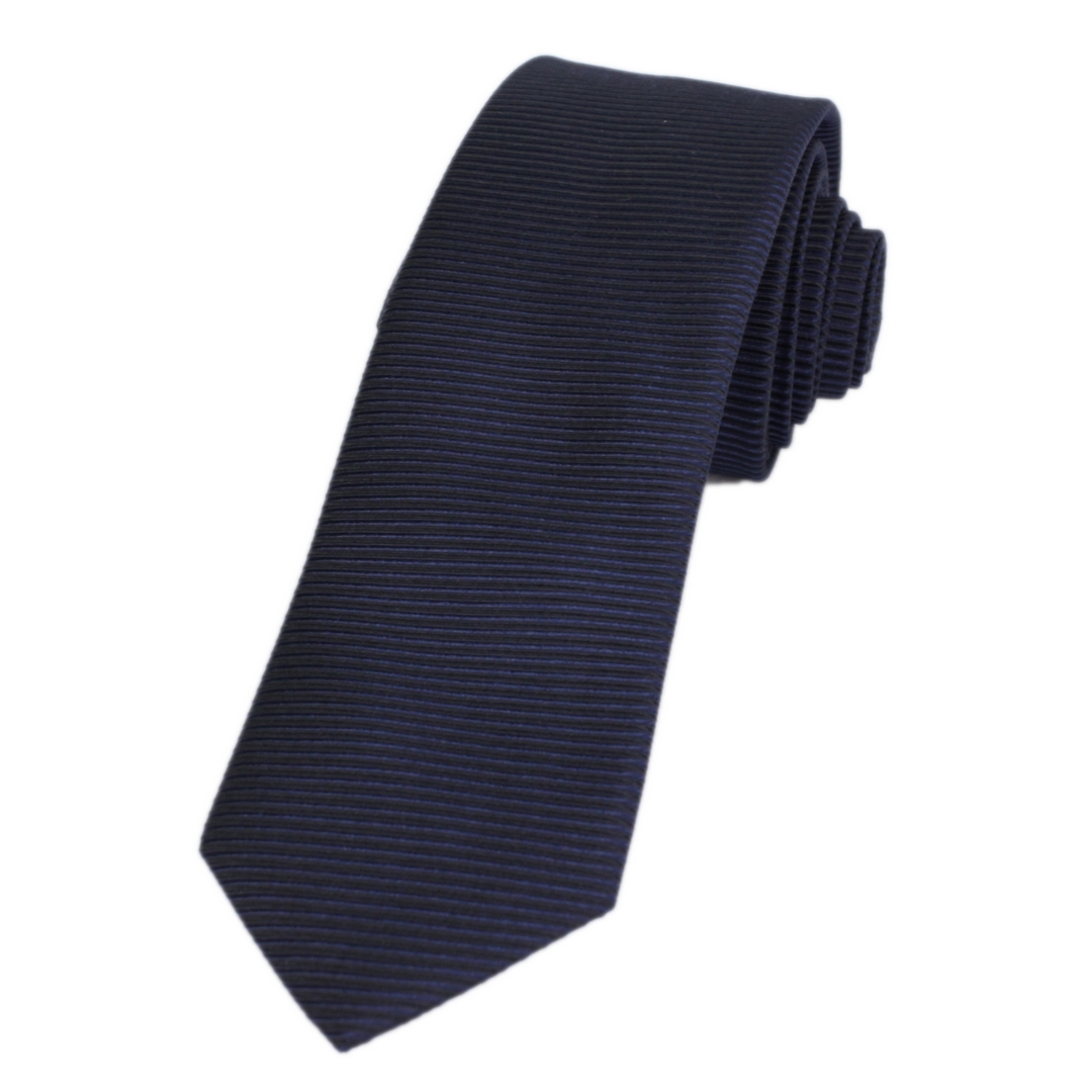 J.S. Fashion Slim Krawatte blau schwarz gestreift 999 23768 uni 27 marine