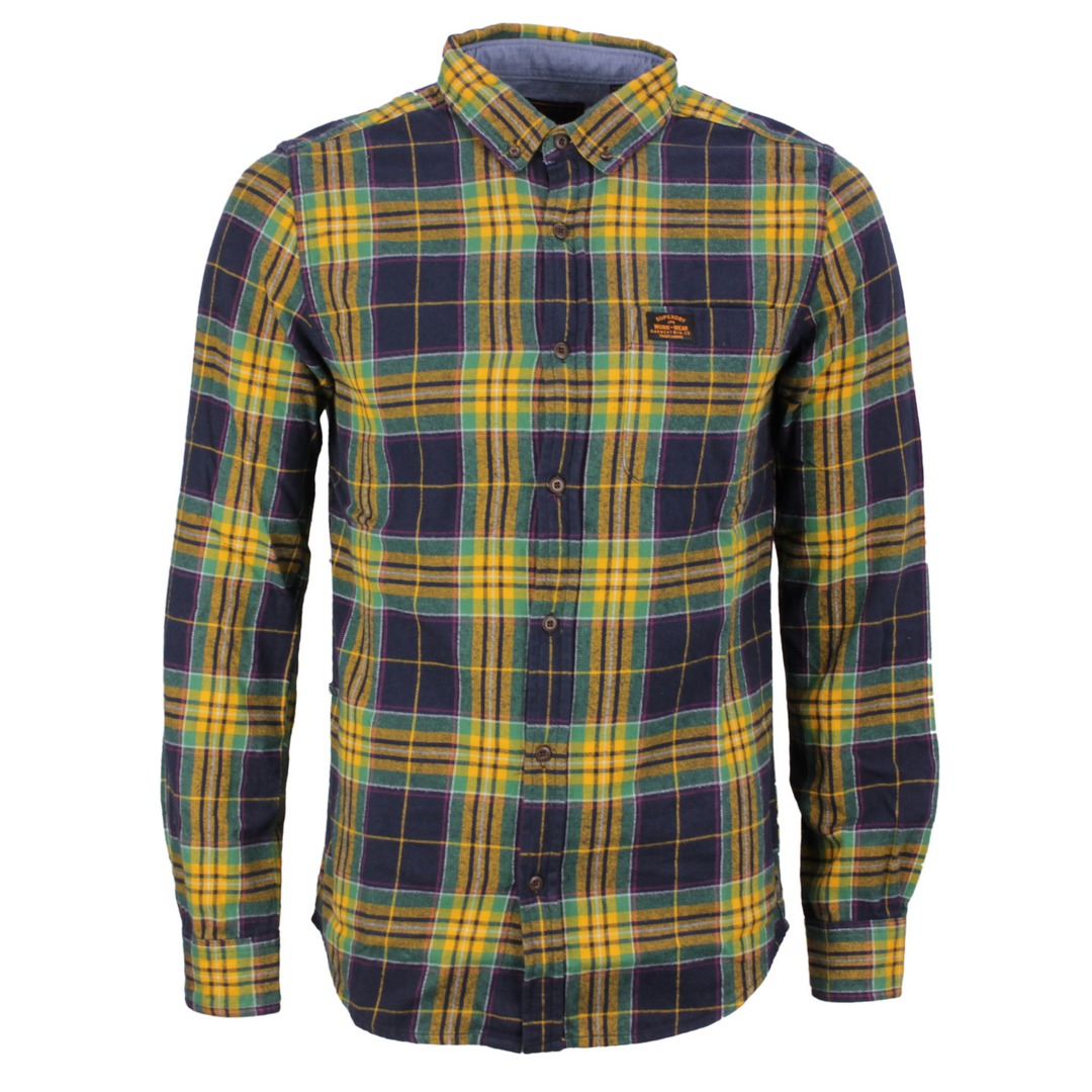 Superdry Freizeithemd mehrfarbig kariert M4010460A 6IQ Tufnell Check Gold Heritage LumberJack Shirt