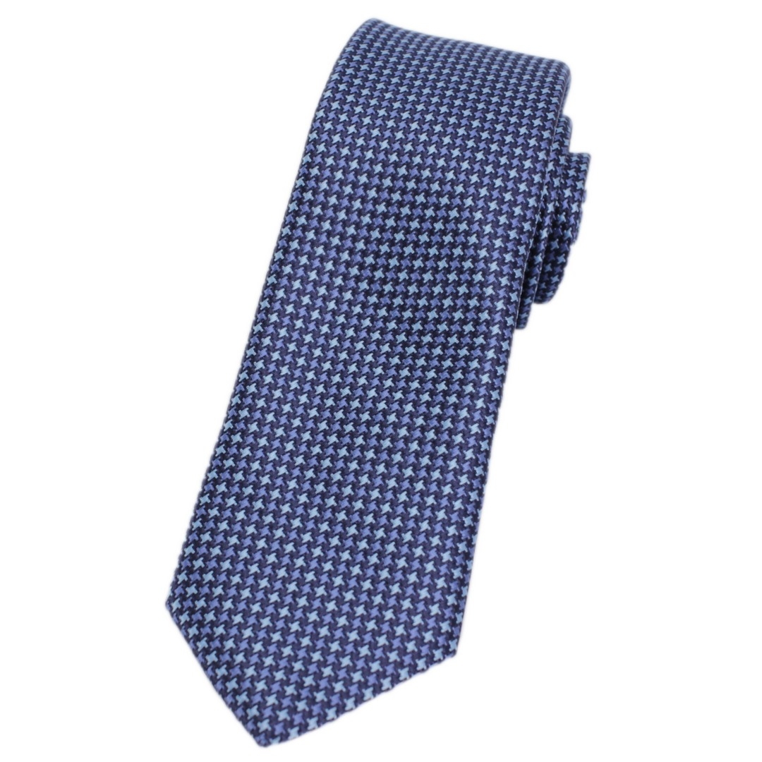 J.S. Fashion Slim Krawatte blau gemustert 70997 1 
