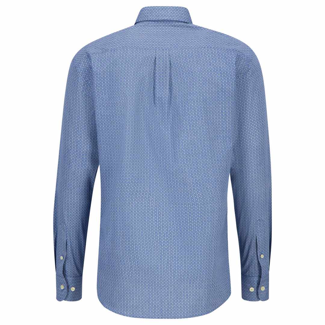 Fynch Hatton Herren Hemd blau gemustert 13028010 634 azure