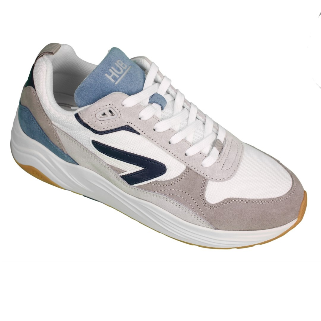 HUB Herren Schuhe Sneaker Glide weiß blau M6102S43 A54 white blue