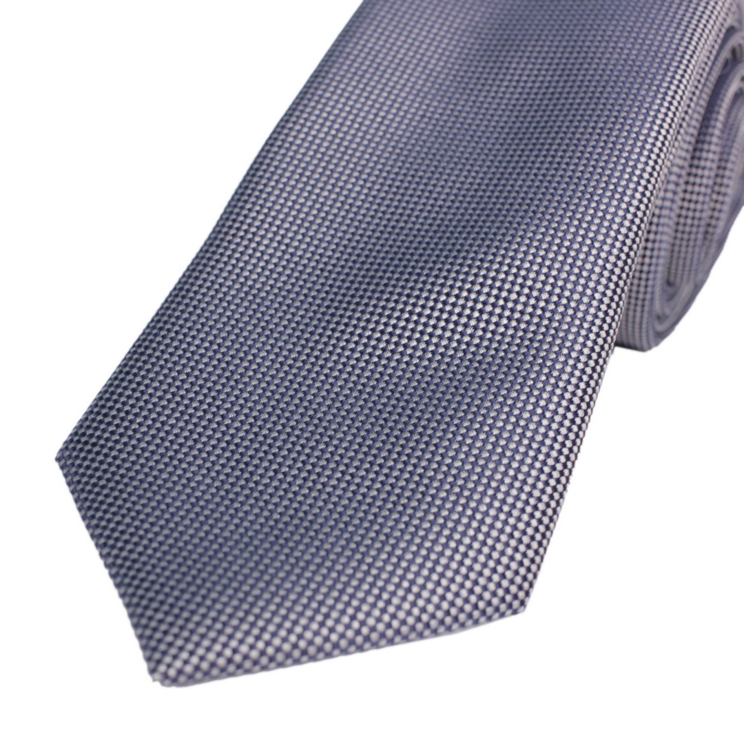J.S. Fashion Slim Krawatte blau gemustert 46368 14