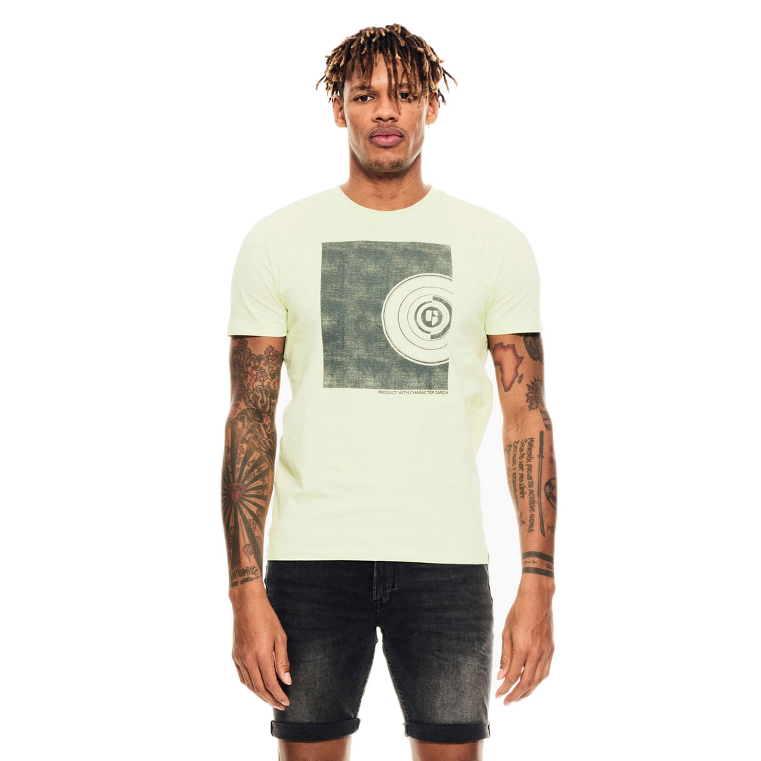 Garcia Herren T-Shirt Shirt kurzarm Print grün schwarz D11201 7513 neon lime