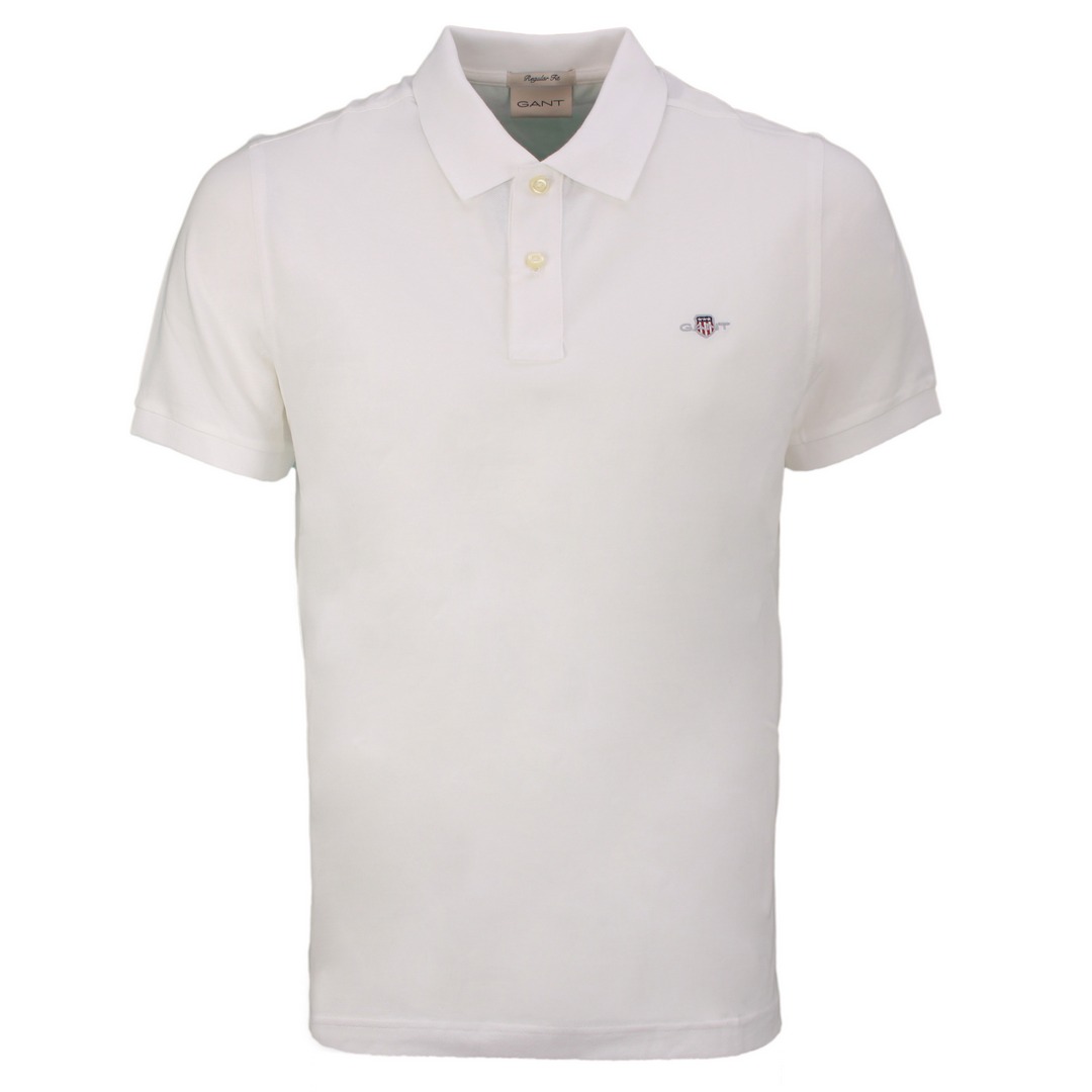Gant Herren Shield Piqué Poloshirt Regular Fit weiß 2210 110 white
