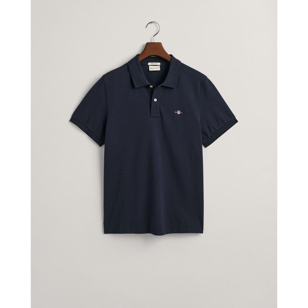 Gant Herren Shield Piqué Poloshirt Regular Fit blau 2210 433 evening blue